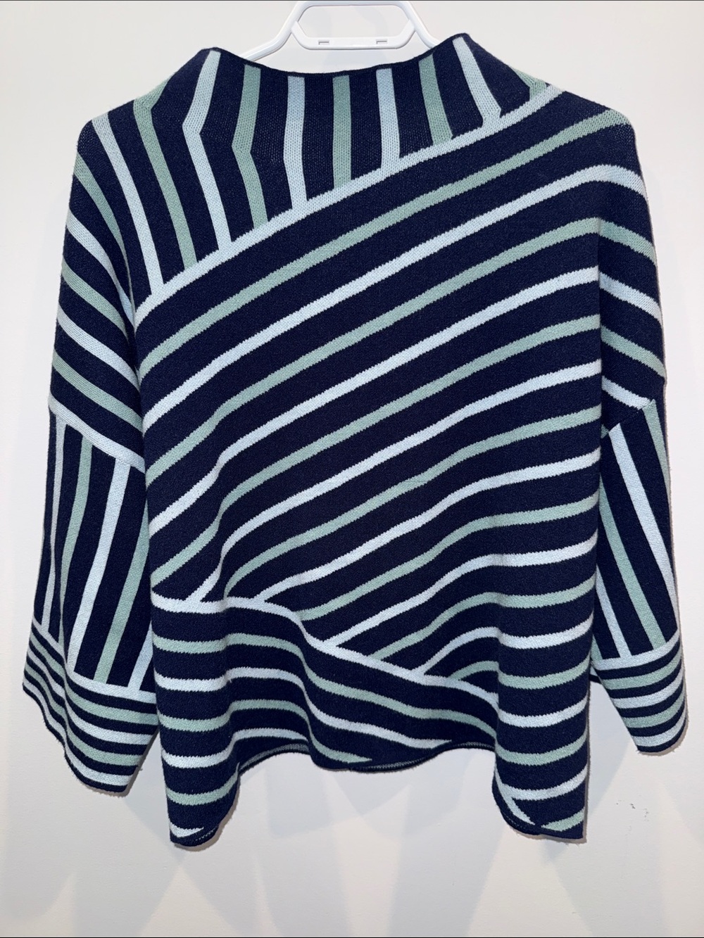 Gabby Isabella Navy, Mint & Light Blue Striped Pullover